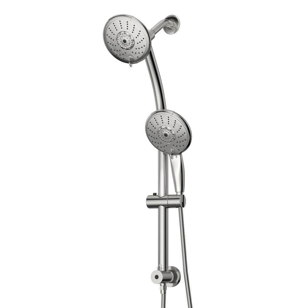 5-Spray 5 in. Wall Mount Fixed and Handheld Shower Head, Dual Shower Heads with Hose 1.8 GPM in Chrome price history on PriceWatchPro