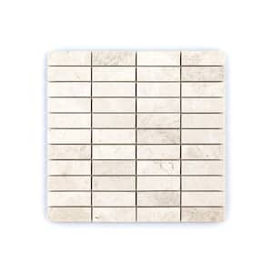 Parchment 1''x3'' Vanilla Stack Cream 11.5 in. x 12 in. Rectangle Honed Marble Wall/Floor Mosaic Tile (9.58 sq. ft. /Case)