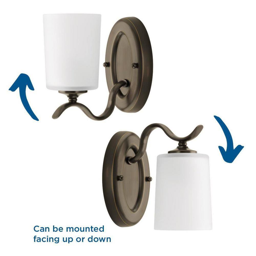 Antique Bronze 9" Wall Sconce with Etched Glass Shade