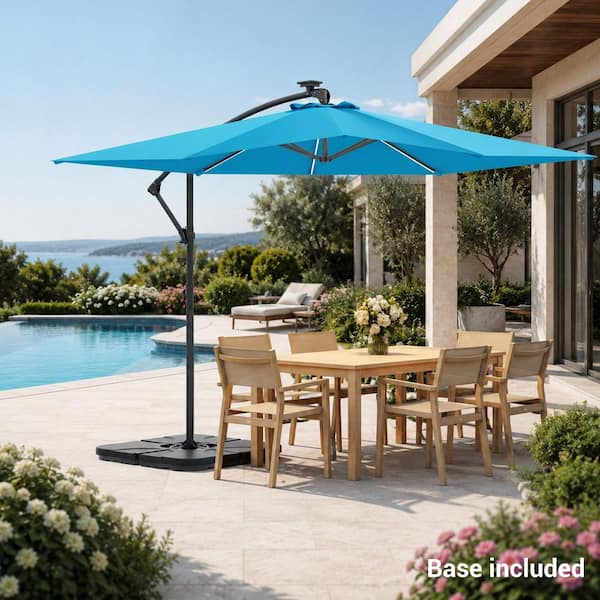 8ft patio umbrella with lights Yescom 30 LED Solar String Light Cool White Fit for 6-Rib 9ft Outdoor Wooden solar offset umbrella provides 64 sq.ft of shade with no center pole for unobstructed space 8 FT Outdoor Patio Umbrella