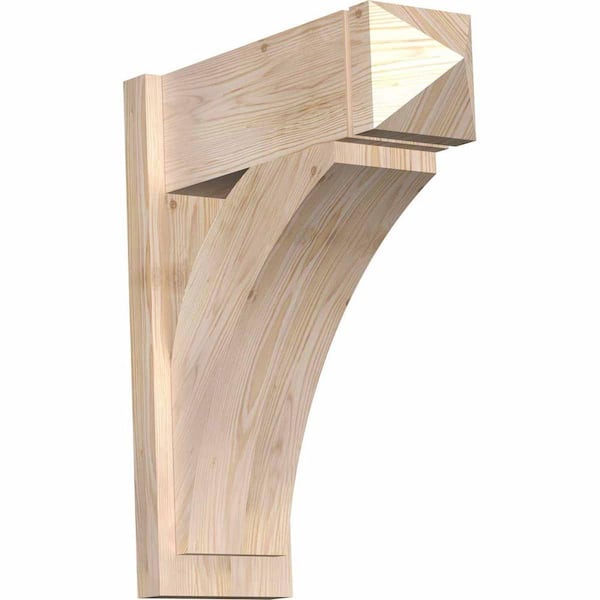 Ekena Millwork 8 in. x 26 in. x 22 in. Thorton Arts and Crafts Rough Sawn Douglas Fir Outlooker