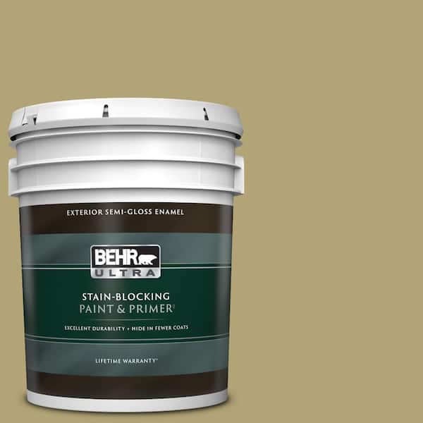 BEHR ULTRA 5 gal. #PMD-101 Green Fig Semi-Gloss Enamel Exterior Paint & Primer