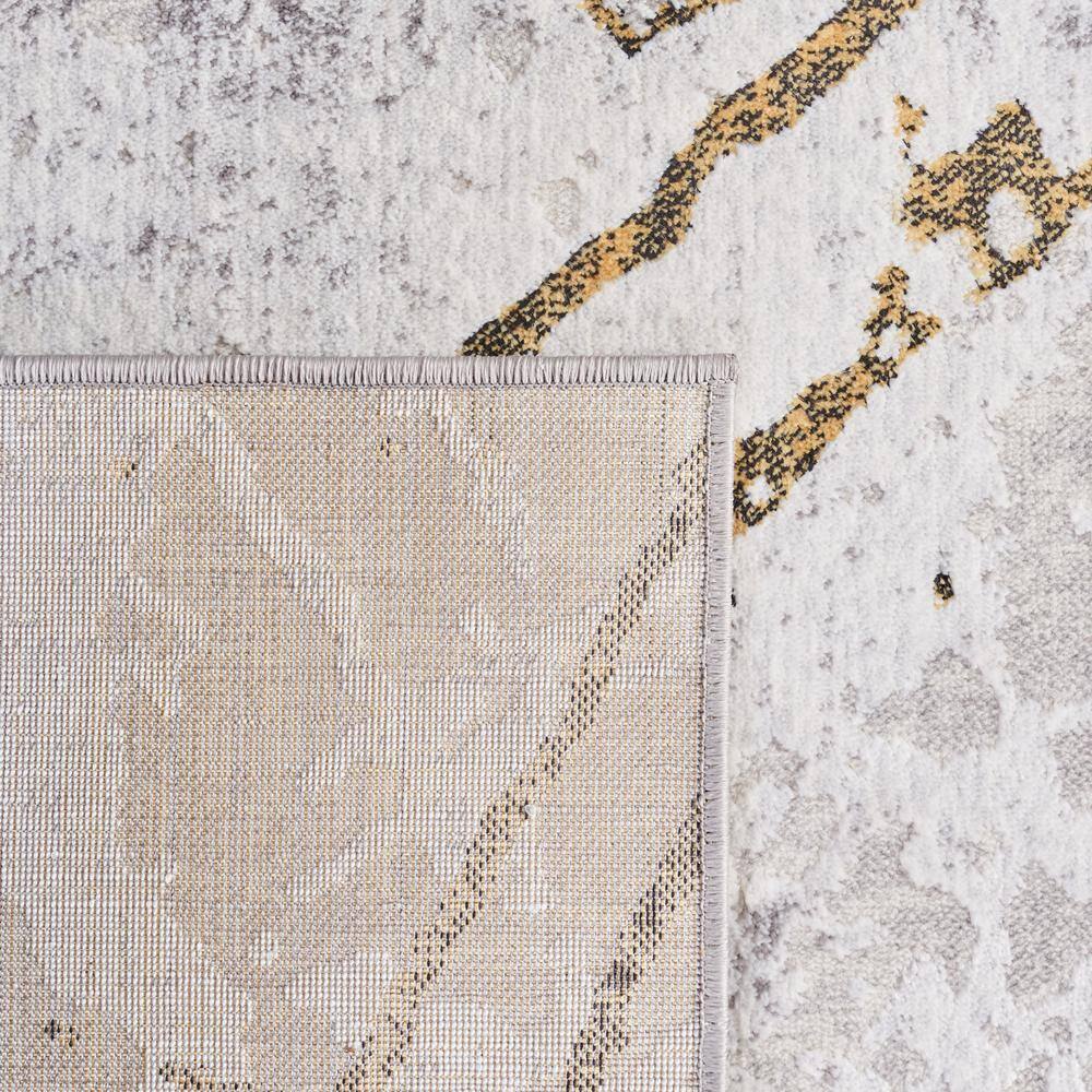 Amelia Grey and Gold Abstract 12' x 15' Area Rug
