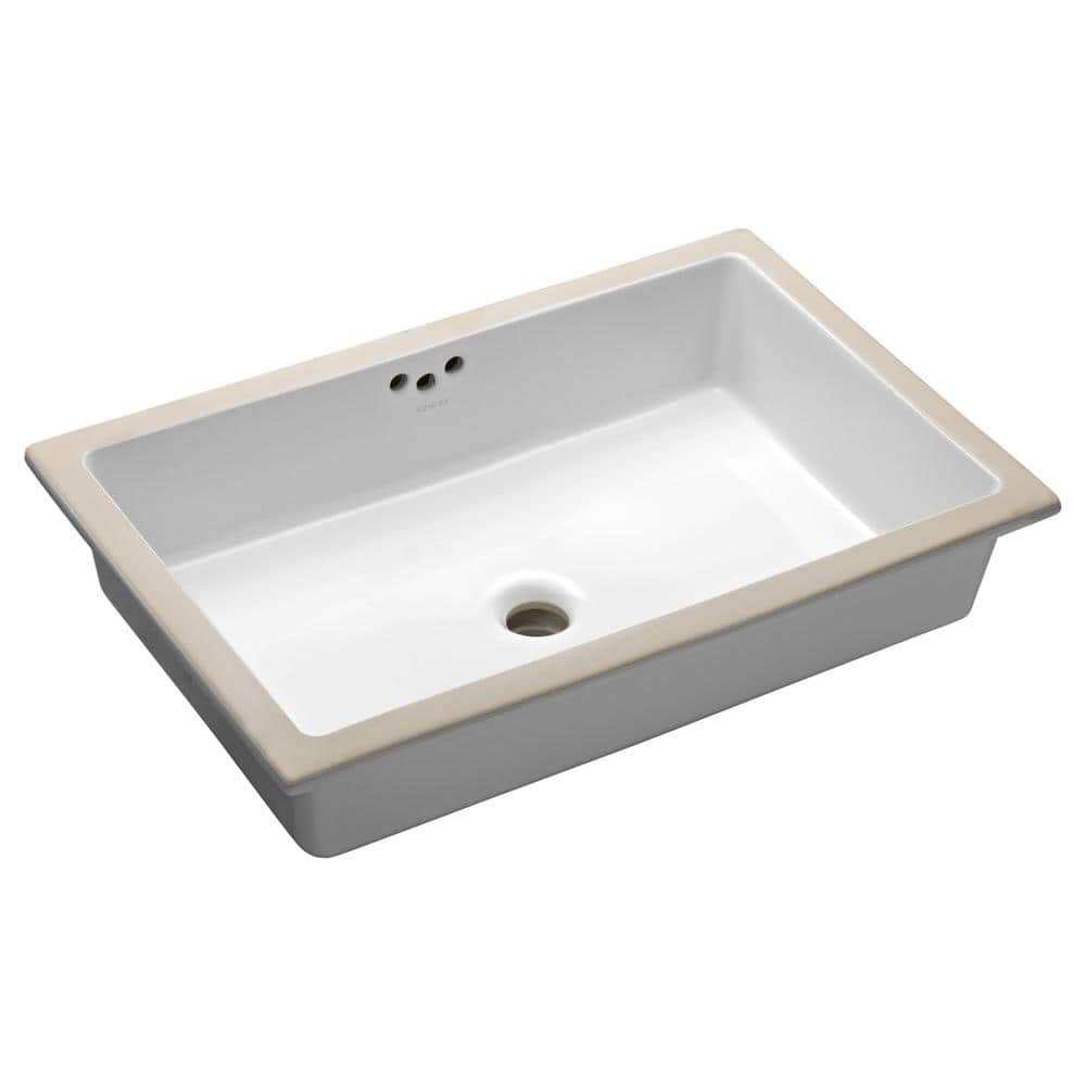 Kohler Kathryn Vitreous China Undermount Bathroom Sink In White With Overflow Drain K 2297 0 The Home Depot