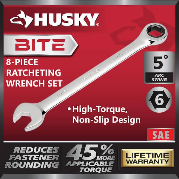 BITE SAE 72-Tooth Ratcheting Wrench Set (8-Piece)