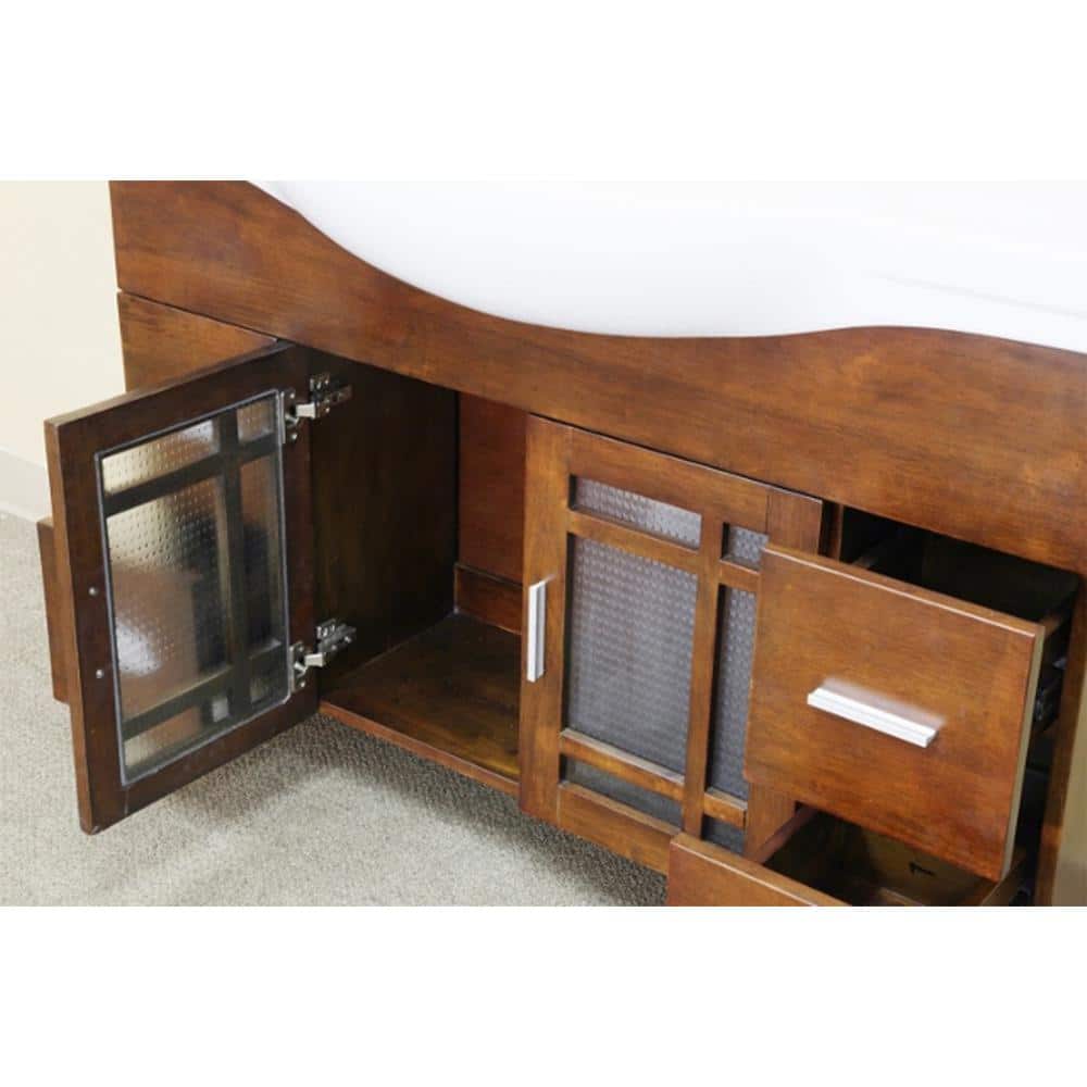 Ben 48 in. W x 18.9 in. D Single Bath Vanity in Walnut with Ceramic Top in White with White Basin price history on PriceWatchPro