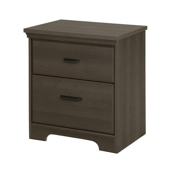 South Shore Versa 2Drawer Gray Maple Nightstand 9041060 The Home Depot
