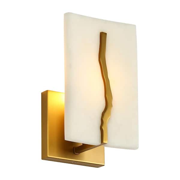 1-Light Plating Brass Wall Sconce with Resin Shade
