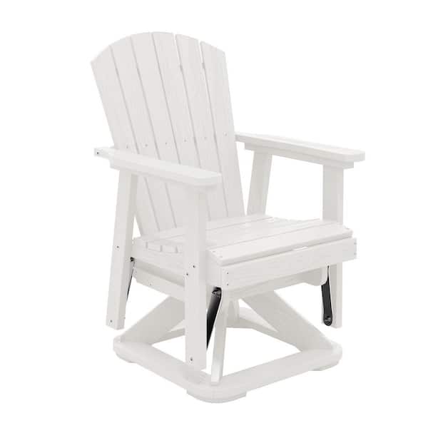 Plastic HDPE Resin Rocking Glider Chair Adirondack Swivel Outdoor Rocking Chair in White