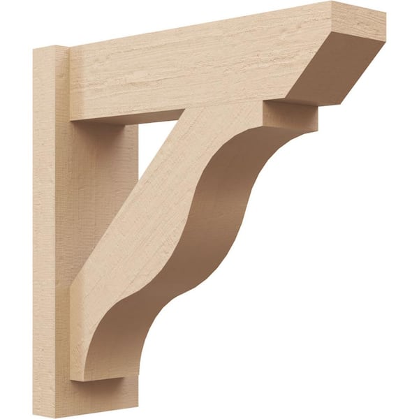 Ekena Millwork 6 in. x 20 in. x 20 in. Funston Slat Rough Cedar Woodgrain Timberthane Polyurethane Outlooker, Primed Tan