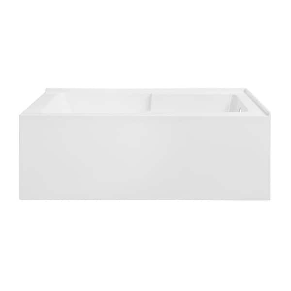 Claire 60 in. Acrylic Right-Hand Drain Rectangular Alcove Bathtub in Glossy White
