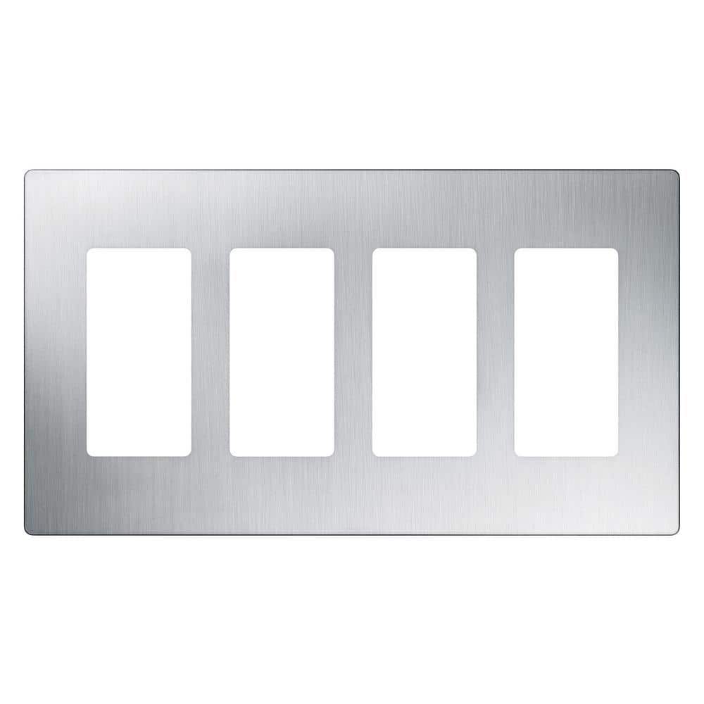 Claro 4 Gang Wall Plate for Decorator/Rocker Switches, Stainless Steel (CW-4-SS) (1-Pack) price history on PriceWatchPro