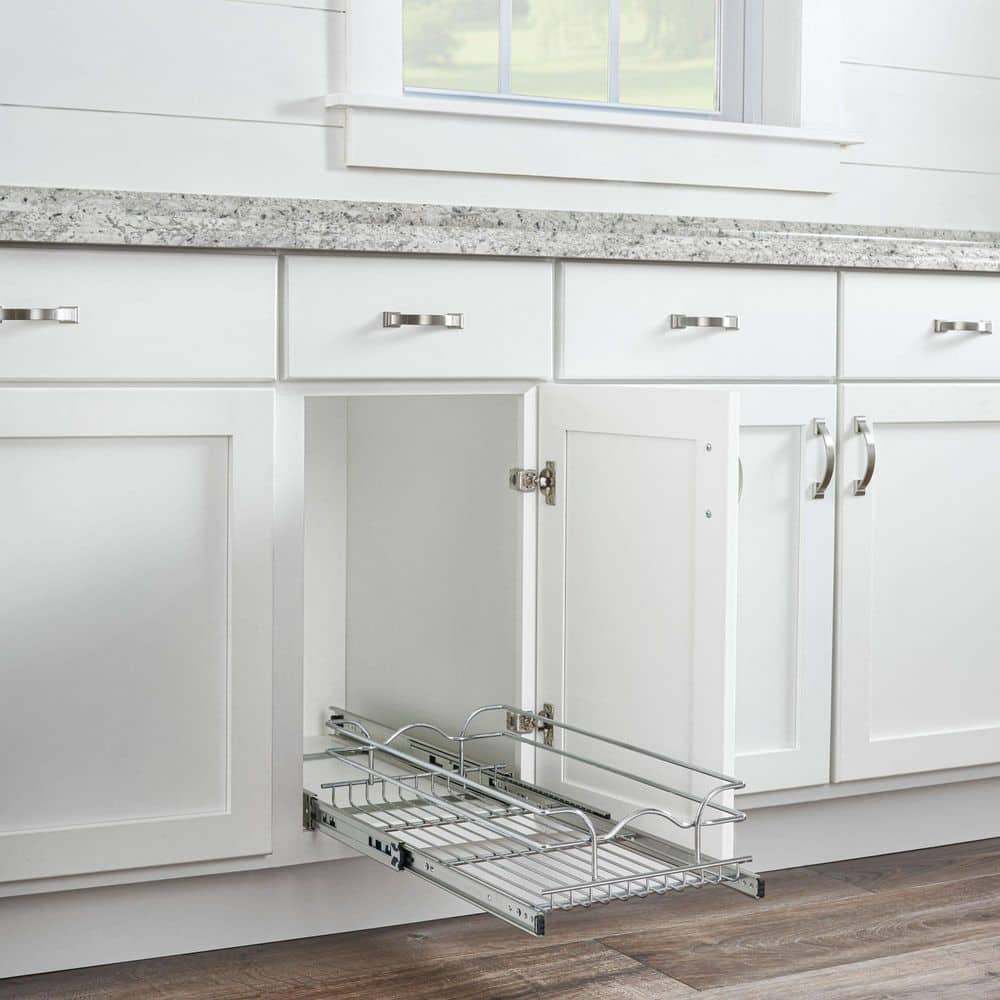 Rev-A-Shelf Silver Wire Pull Out Kitchen Cabinet Organizer