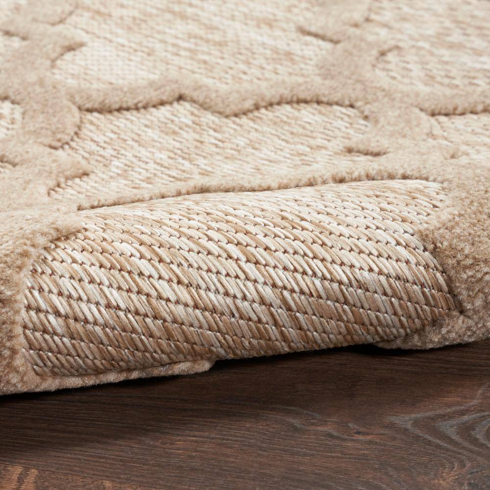 Natural Beige Synthetic Trellis Flat Woven 5' x 7' Rug