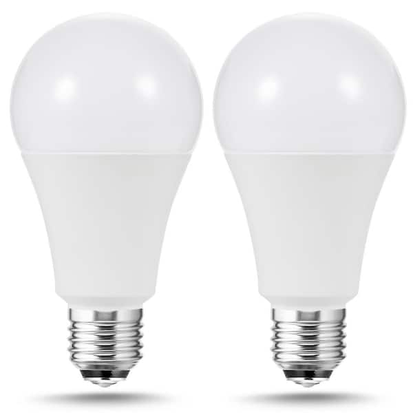 50/100/150-Watt Equivalent A21 LED 3-Way Light Bulbs in Soft White for Reading (2-Pack)