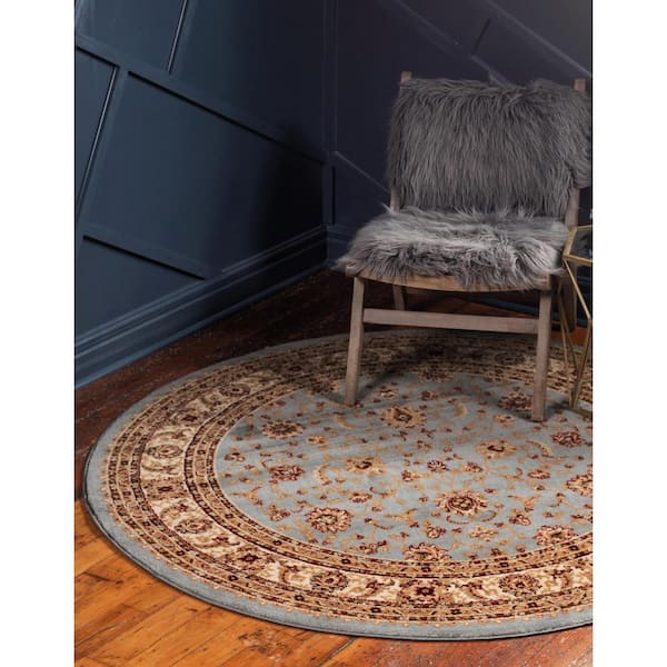 Voyage St. Louis Light Blue 8' 0 x 8' 0 Round Rug