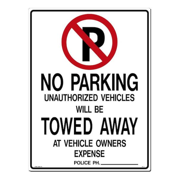 18 in. x 24 in. No Parking with Symbol Sign Printed on More Durable, Thicker, Longer Lasting Styrene Plastic