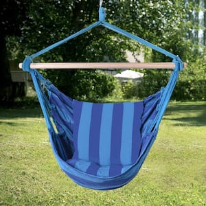 3.3 ft. Outdoor Porch Yard Hanging Hammock Portable Hammock Chair in Blue