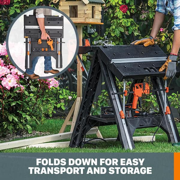 Worx Pegasus 25 in. W x 32 in. H Polypropylene Adjustable Folding