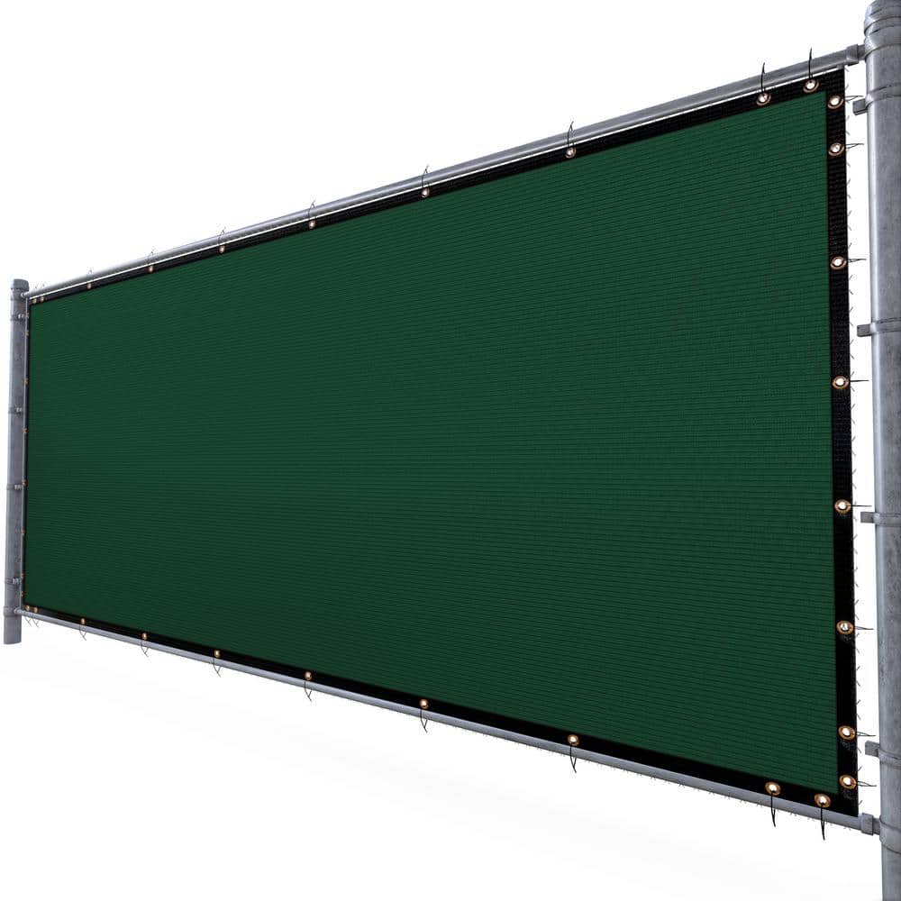 4 ft. H x 12 ft. W Green Fence Outdoor Privacy Screen with Black Edge Bindi