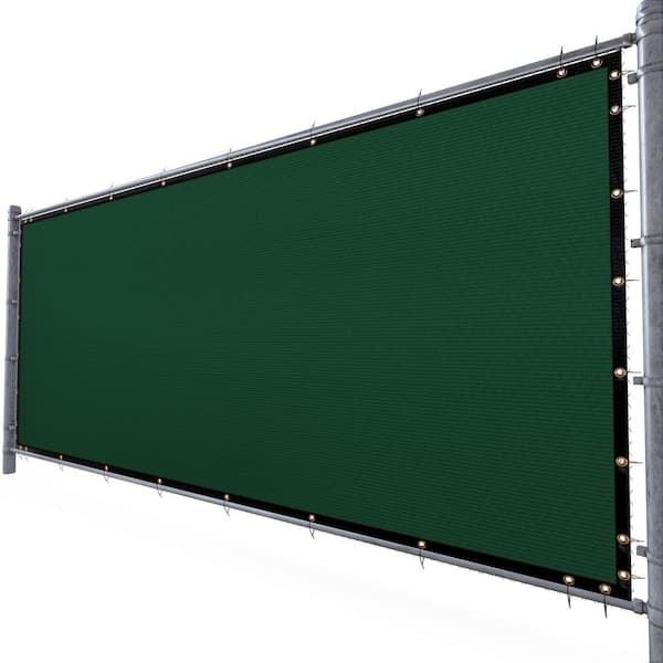 AMGO 4 ft. H x 12 ft. W Green Fence Outdoor Privacy Screen with Black Edge Bindings and Grommets