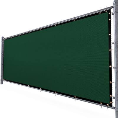 8 ft. H x 50 ft. W Green Fence Outdoor Privacy Screen with Black Edge Bindings and Grommets