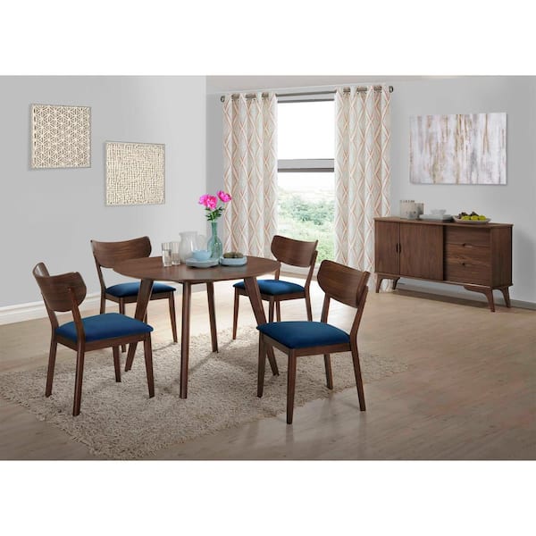 rosie light walnut side chair set