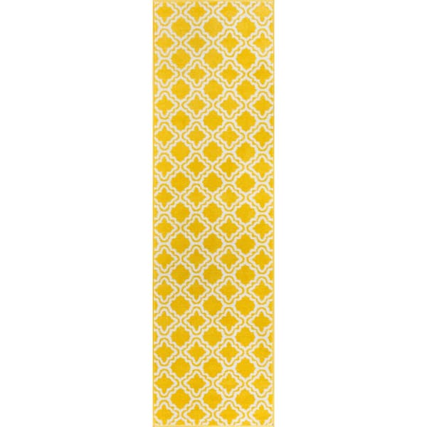 Well Woven StarBright Calipso Yellow 2 ft. x 7 ft. Kids Runner Rug