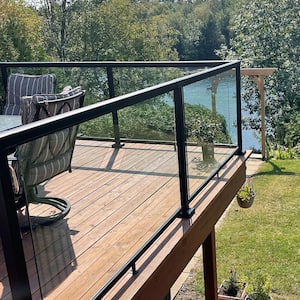 42 in. H x 51 in. W Aluminum Deck Railing Clear Tempered Glass Panel