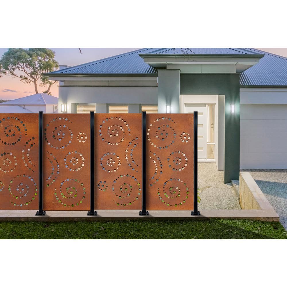 Rustic Spiral Decorative Corten Steel Screen Panel