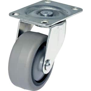 3 in. (76 mm) Gray Non-Braking Swivel Plate Caster with 176 lb. Load Rating