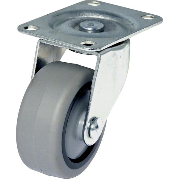 Richelieu Hardware 3 in. (76 mm) Gray Non-Braking Swivel Plate Caster with 176 lb. Load Rating