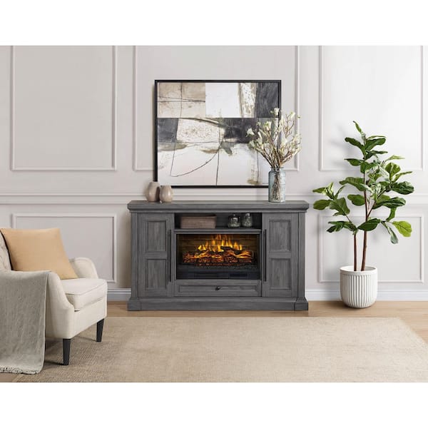 Whalen 65 in. Fireplace Freestanding Console-Dark and Medium Brown