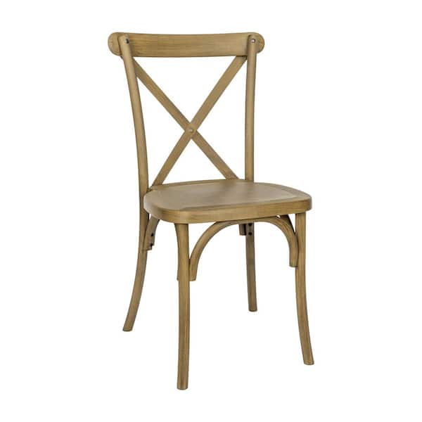 Carnegy Avenue Hercules Commercial Chestnut Indoor/Outdoor Wood Look Resin Cross Back Chair