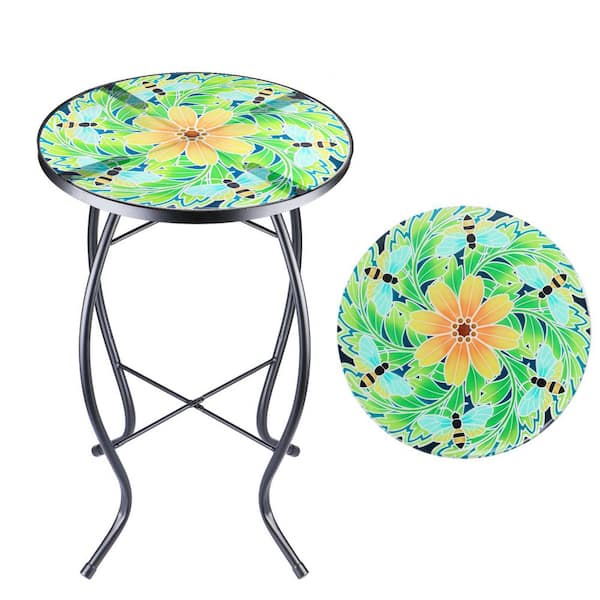 Bee Outdoor Side Table Mosaic End Table Patio Side Table