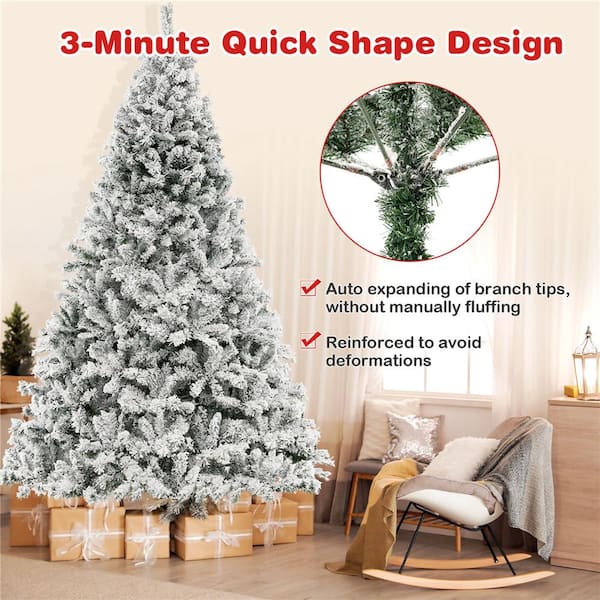 WHAT WE WANT _ 木製Xmas tree Costway 8 ft. Pre-Lit Artificial Christmas Tree, Hinged