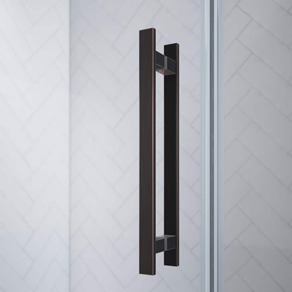 Pasadena 60" x 72" Frameless Shower Kit with Oil Rubbed Bronze Finish