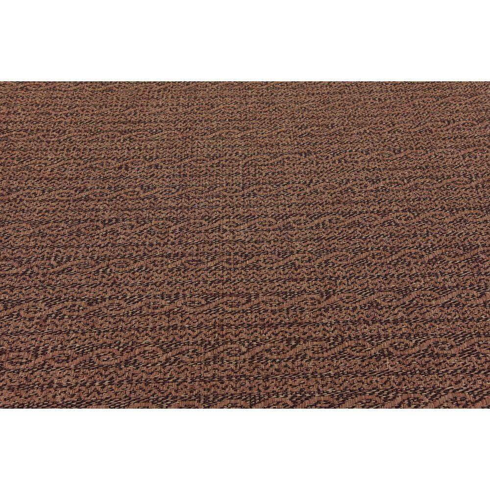 Easy-Care 6'x6' Square Brown Stripe Outdoor Rug