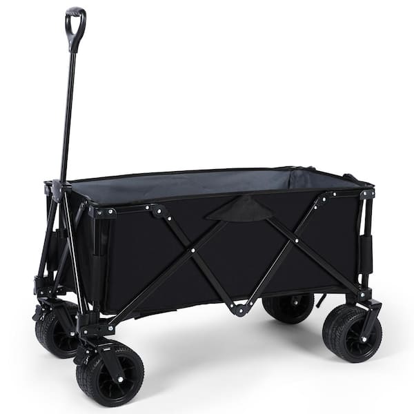 Otryad 500 cu. ft. Steel Garden Cart, Collapsible Carts with Universal Wheels, Outdoor Camping Garden Carts Beach Cart