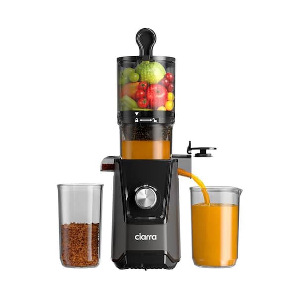200 W 40.64 oz. Black Juicer with Cold Press Juicer Technology and 4.3 in. Feed Chute
