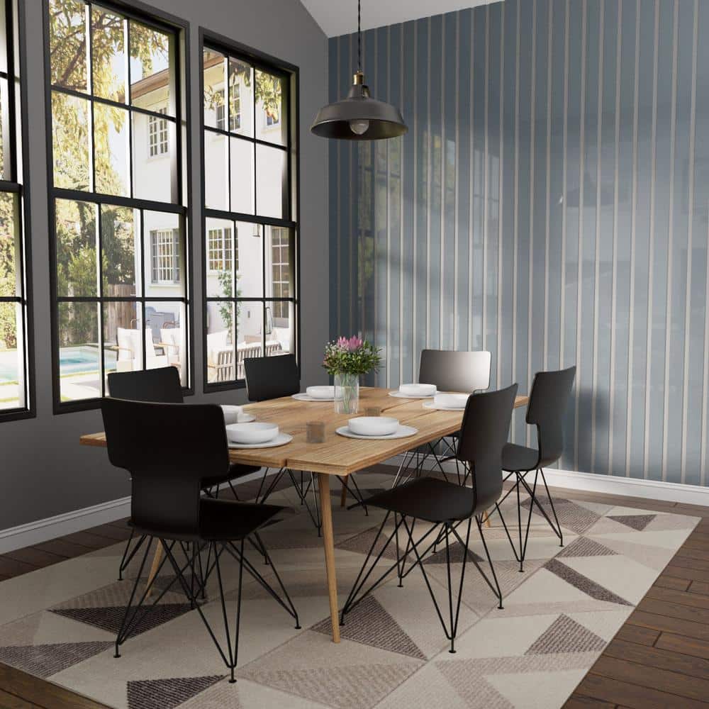 Dark Grey Acrylic Decorative Wall Panel Kit with Adjustable Slats