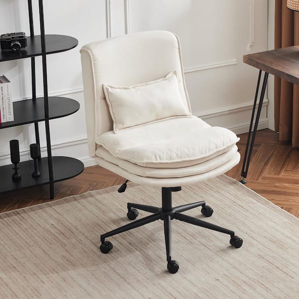 HOMCOM Rainbow color Faux Fur Unicorn Office Chair with Mid-Back