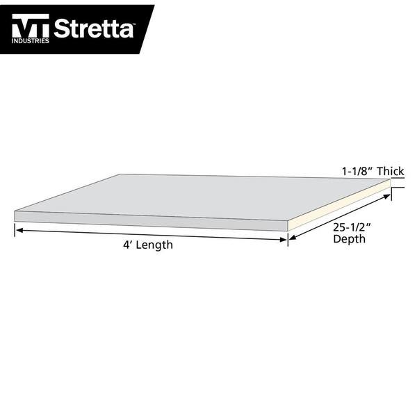 STRETTA 4 ft. Straight Laminate Countertop in Matte Alabaster