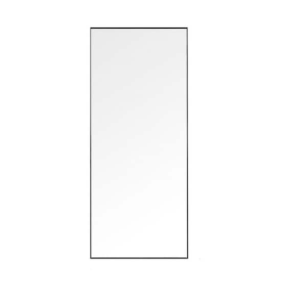 Aoibox 15.7 in. H x 59 in. W Modern Rectangle Black Aluminum Alloy Frame Decorative Mirror, Bedroom Wall-Mounted Mirror