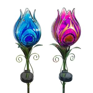 Lg. LunaLite Tulip Stake Assortment Planter Accessory (2 in Pack)
