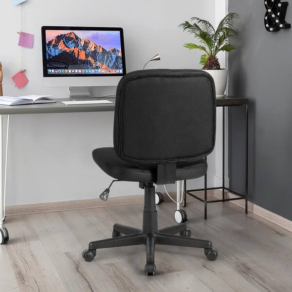 Mesh Computer Chair Low Back Adjustable Task Chair Armless Home Office Furniture