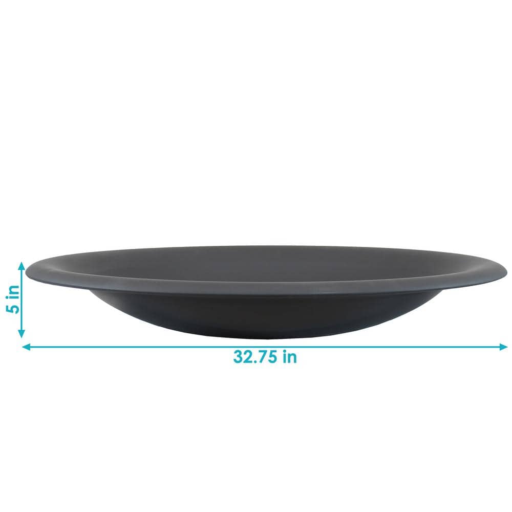 32.75-Inch Black Steel Wood-Burning Fire Pit Bowl