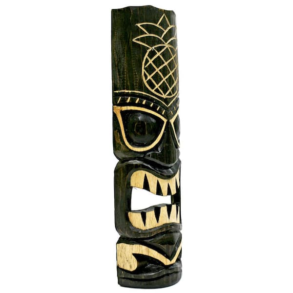 20 in. Tiki Mask Hawaiian Pineapple Tropical Wood Wall Decor