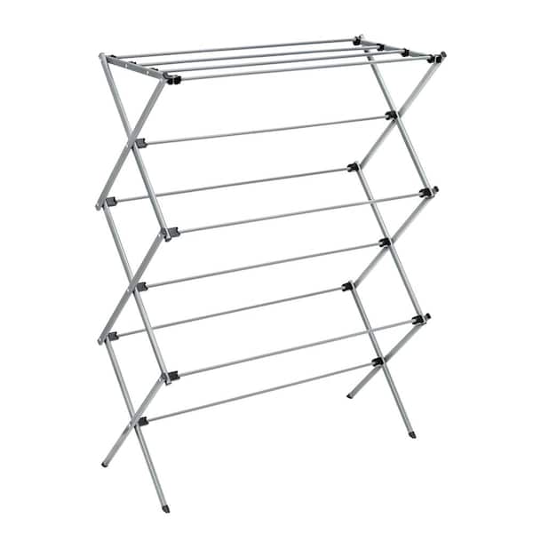 Honey-Can-Do 29 in. W x 42 in. H Silver Steel Oversized Collapsible Drying Rack