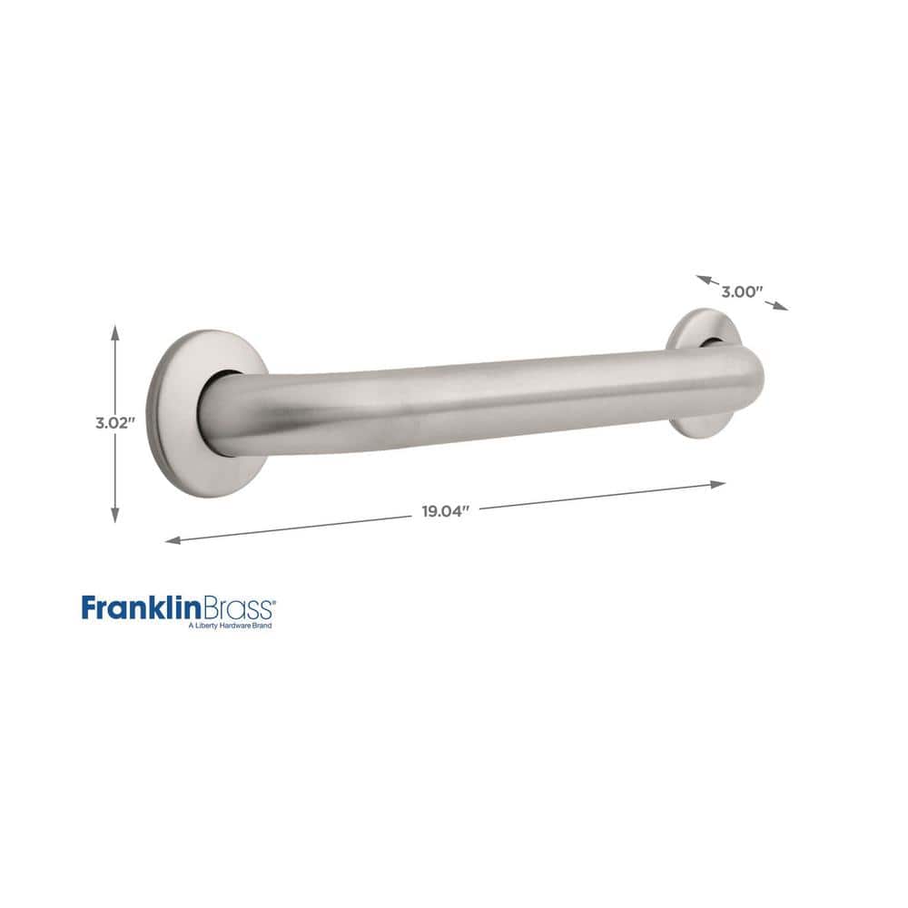 Stainless Steel 16" Concealed Mount Safety Grab Bar